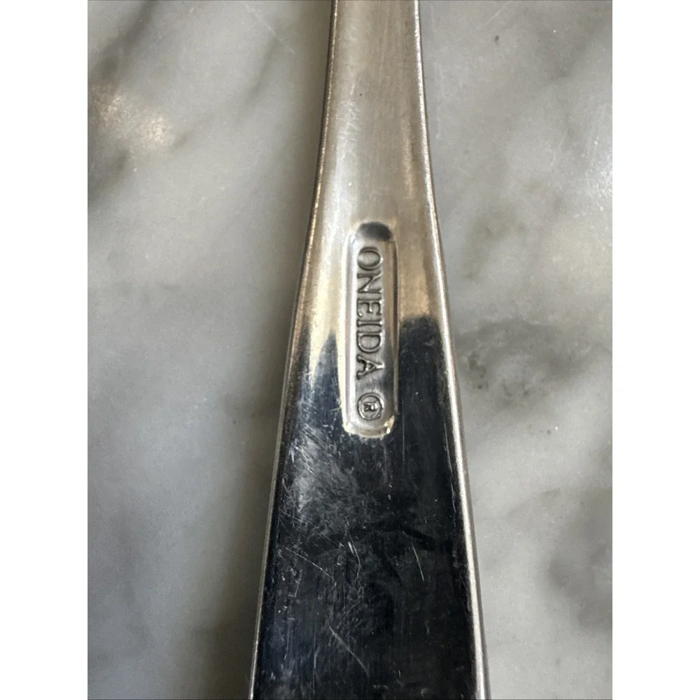 Oneida SIMMER Stainless Glossy Frosted Swirl Dinner Forks 8